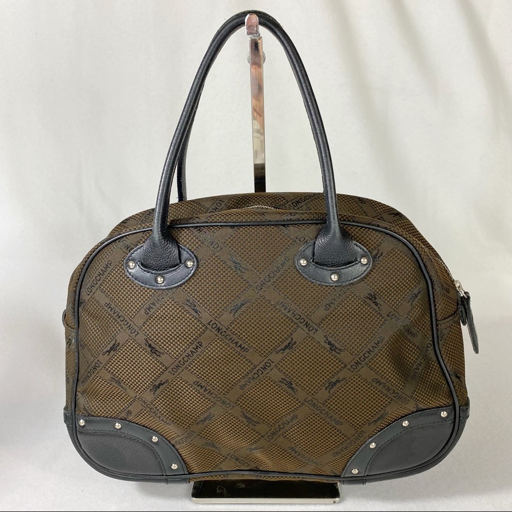 Longchamp Paris Fabric and Leather Satchel Bag
